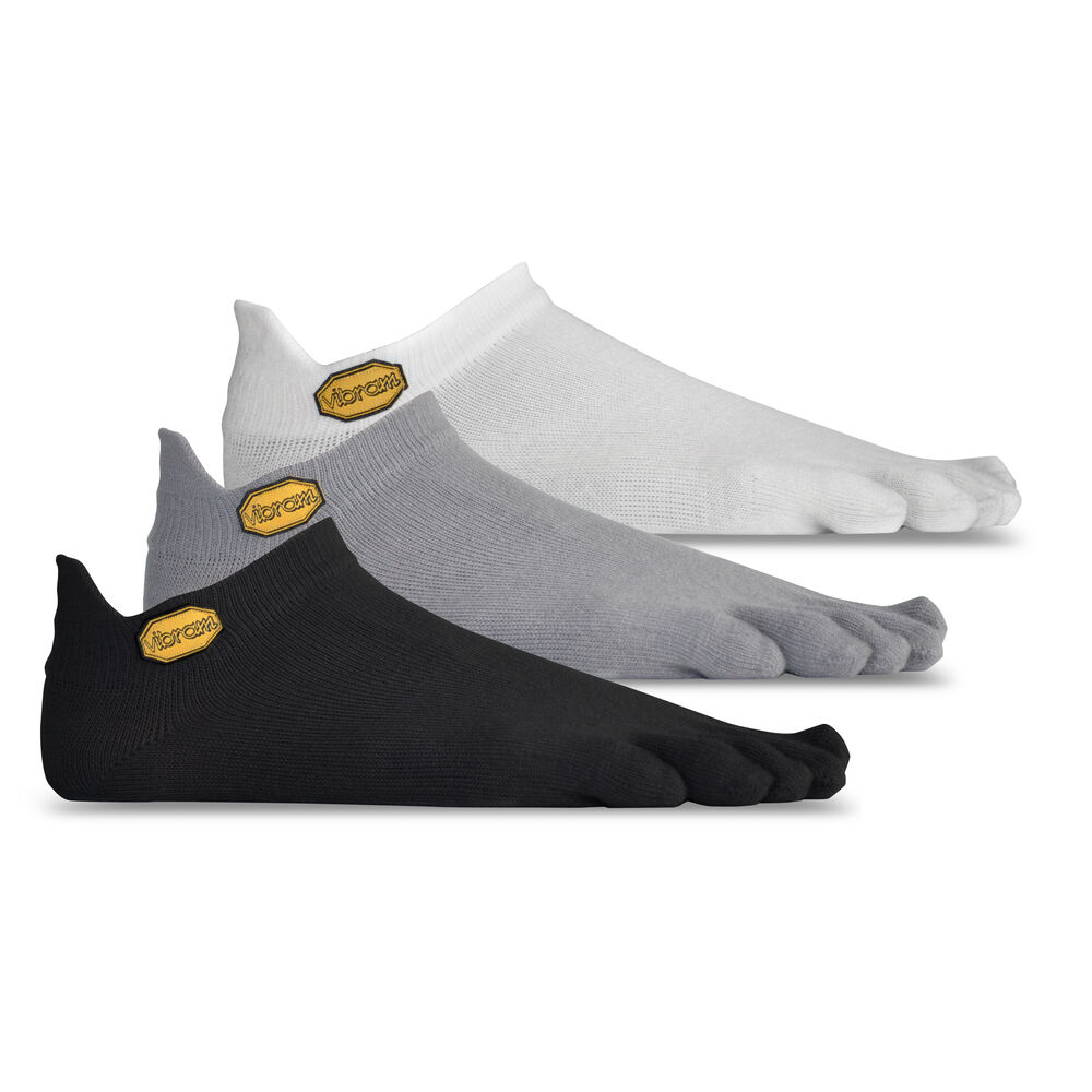 Vibram Fivefingers No Show 3 Pack Womens Five Finger Socks White/Black/Grey Australia (OEW027315)